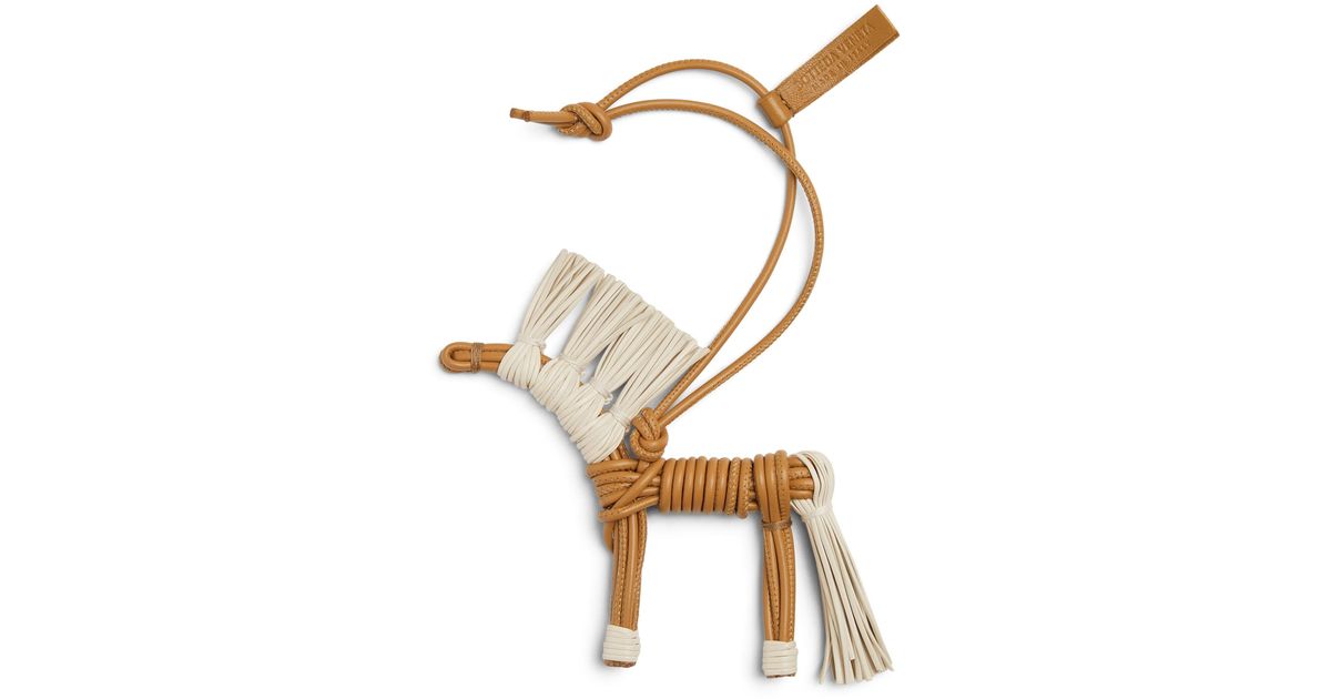 BOTTEGA VENETA 25S DOG CHARM IN BURNT ORANGE CALFSKIN main image 0