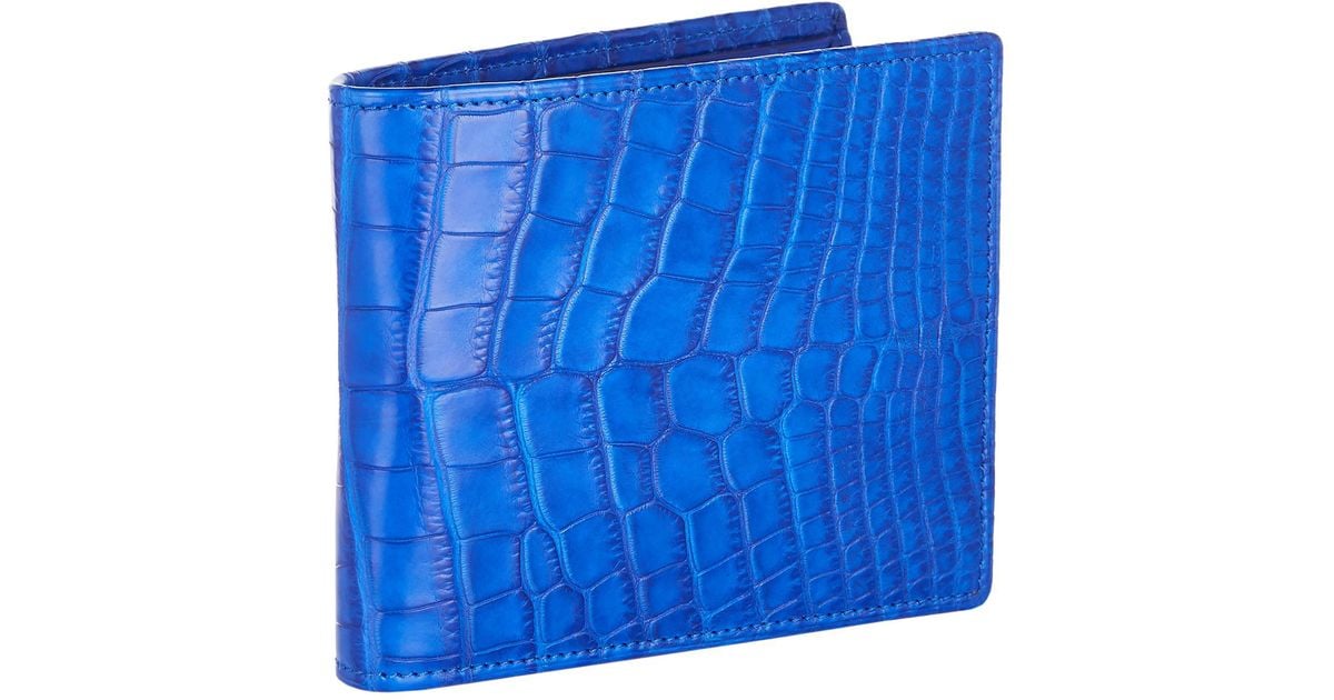 Zilli Leather Crocodile Bifold Wallet in Blue for Men - Lyst