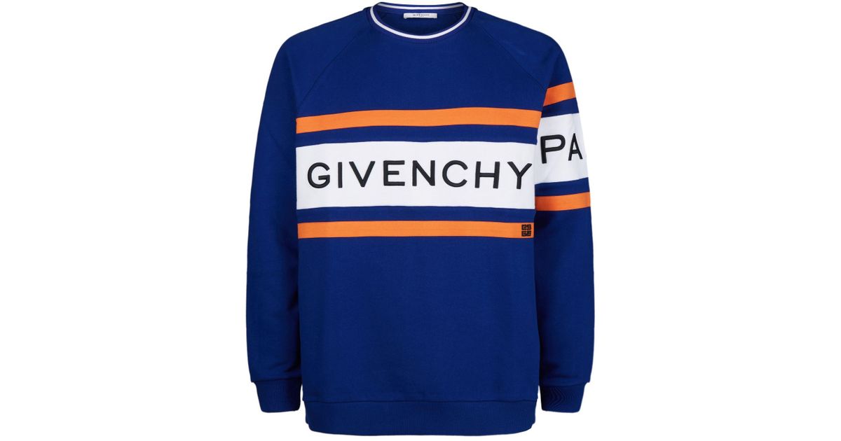 Givenchy Fleece 4g Logo Stripe Sweatshirt in Blue for Men | Lyst