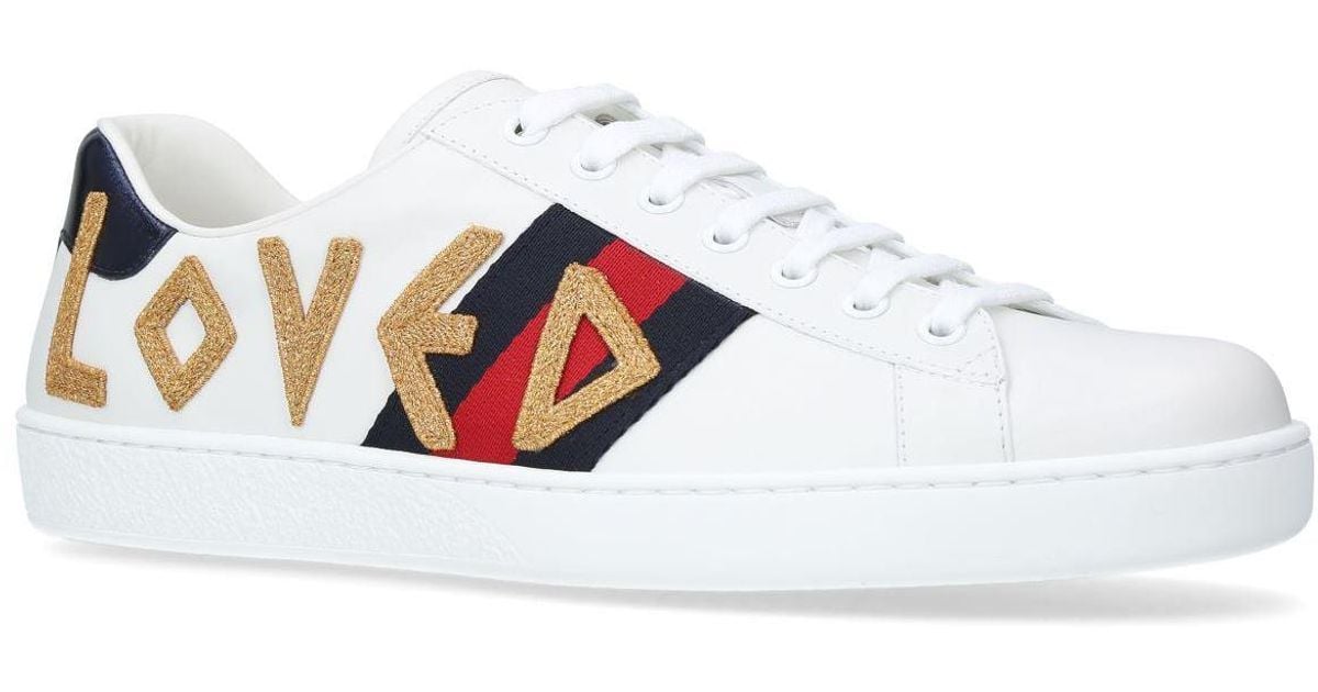 Gucci Leather New Ace Loved Sneakers in 