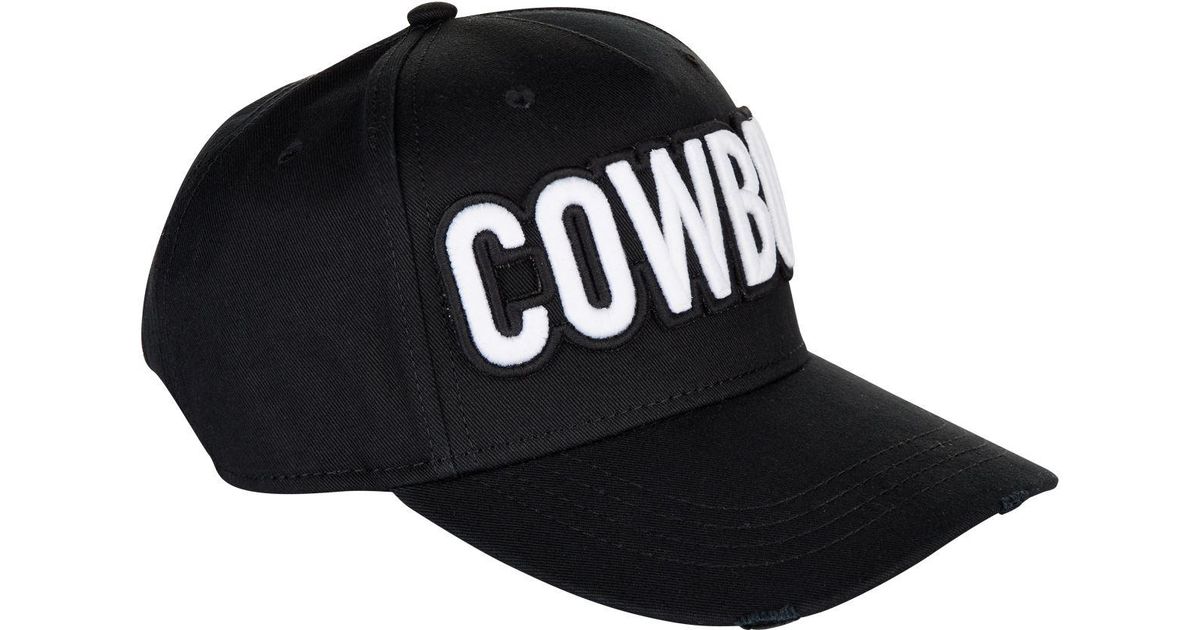 DSquared² Cotton Cowboy Cap in Black 