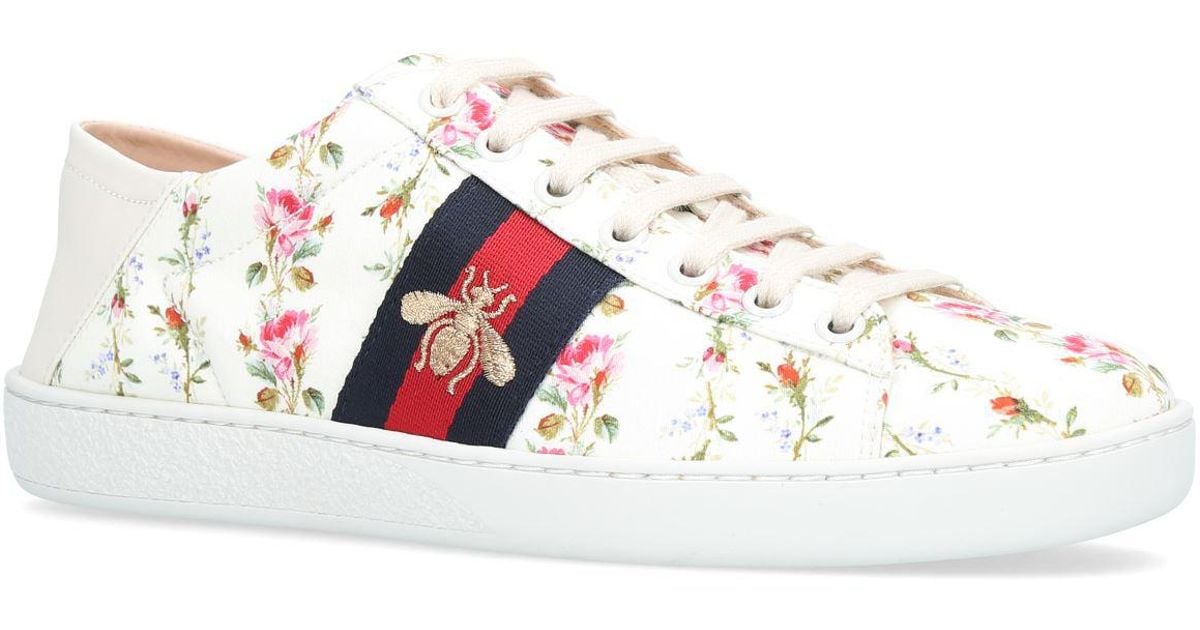 Gucci Rubber Ace Rose Print Low-top 