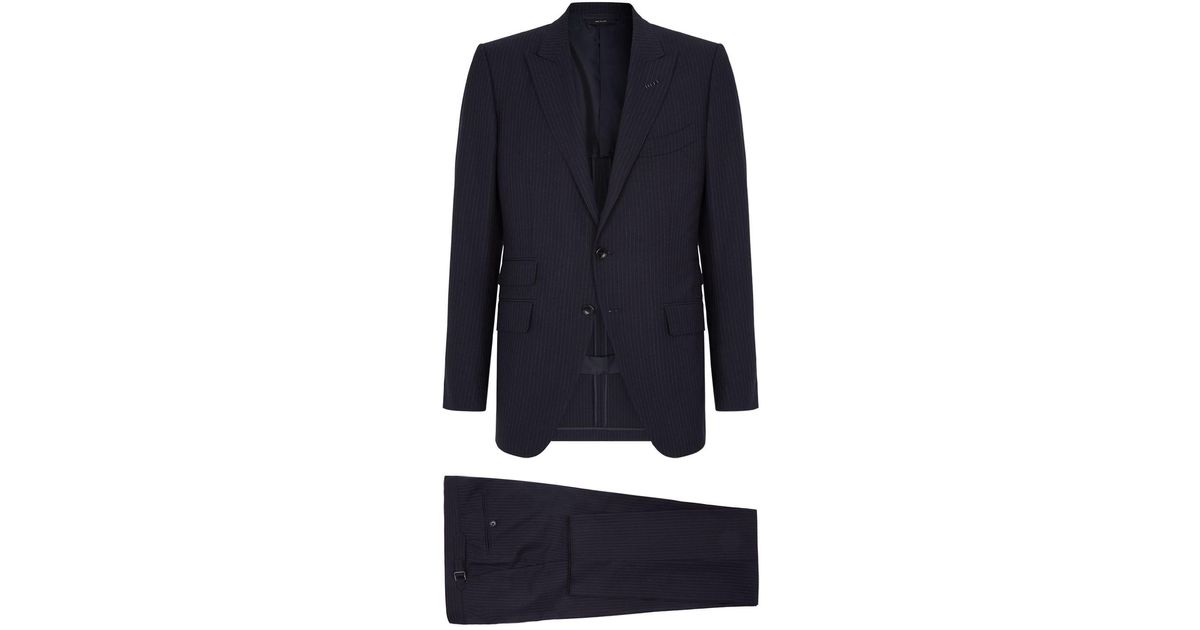 Tom Ford Pinstripe Suit in Blue for Men | Lyst