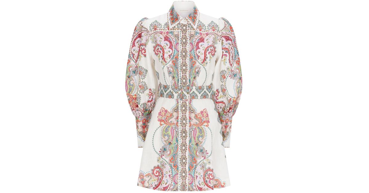 Zimmermann Linen Paisley Print Shirt 