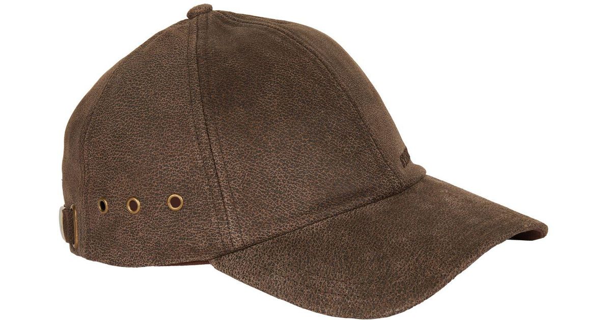 Stetson Leather Baseball Cap in Brown for Men - Lyst