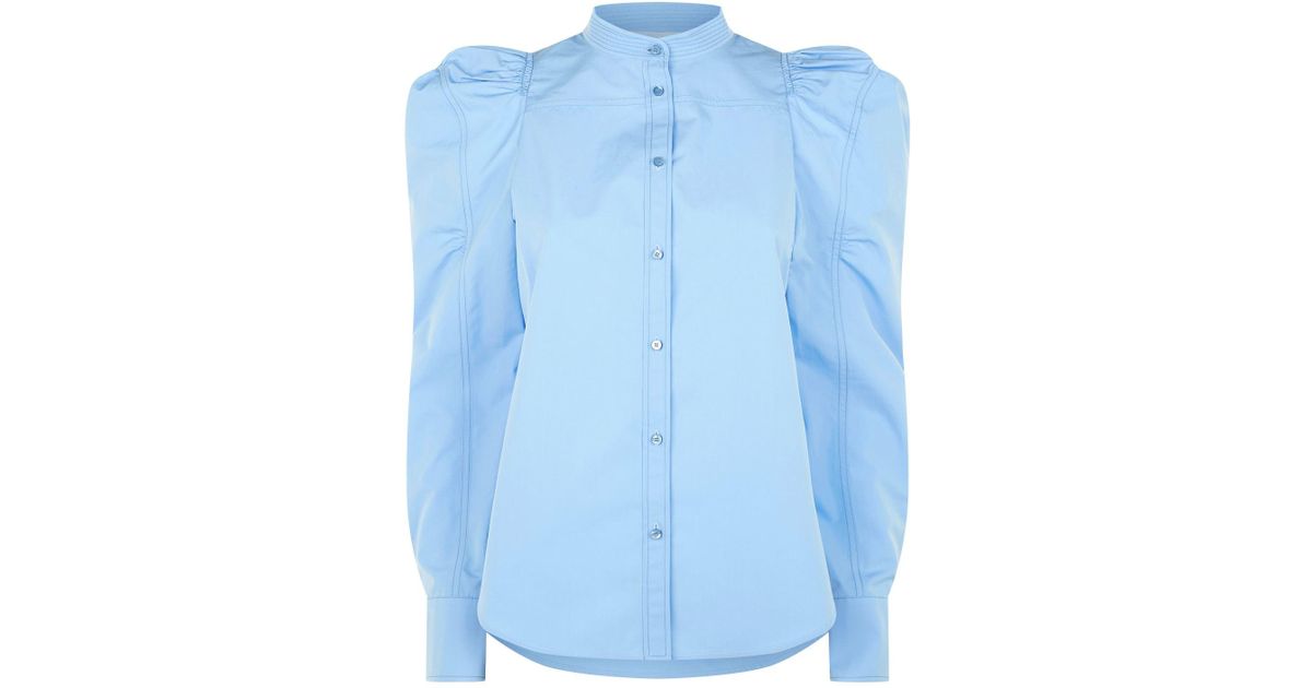 Cotton Exaggerated Puff Sleeve Shirt 