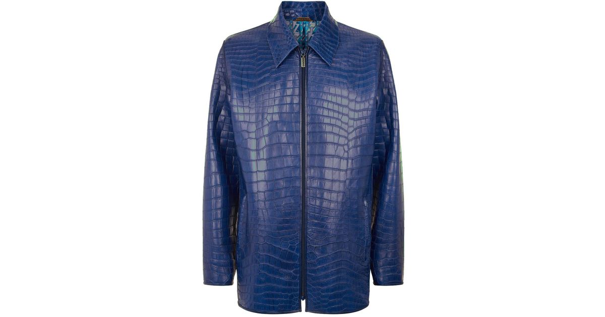 Zilli Crocodile Skin Jacket in Blue for Men | Lyst UK
