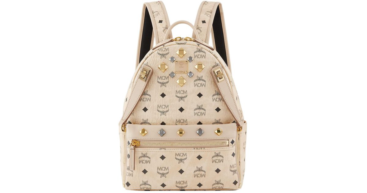 MCM Small Dual Stark Backpack, Beige, One Size in Natural | Lyst