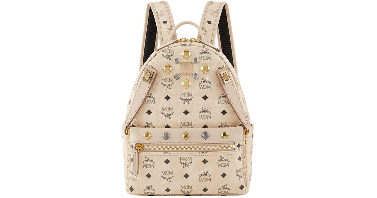 Mcm beige backpack deals