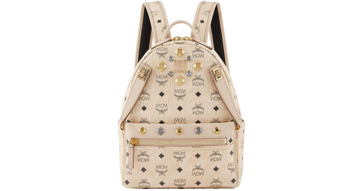 Stark leather backpack MCM Beige in Leather - 35829411