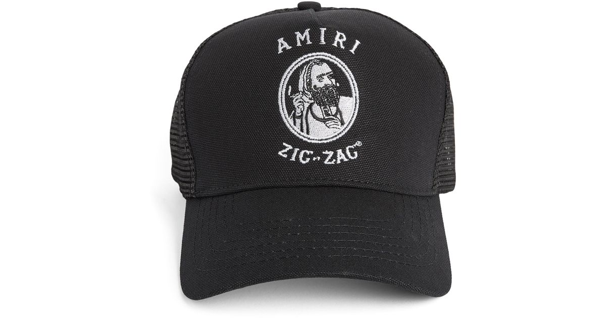 Amiri Cotton Mesh Zig-zag Trucker Cap in Black for Men | Lyst UK