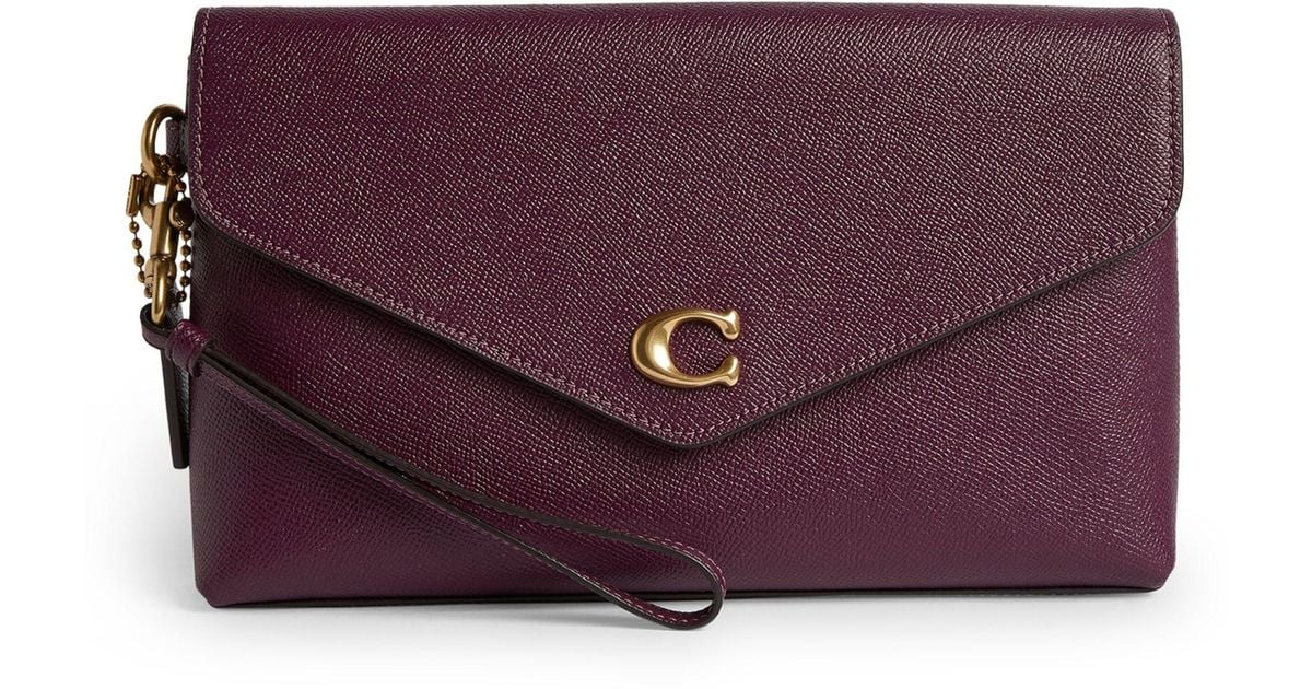 COACH Leather Wyn Clutch Bag in Red Lyst UK