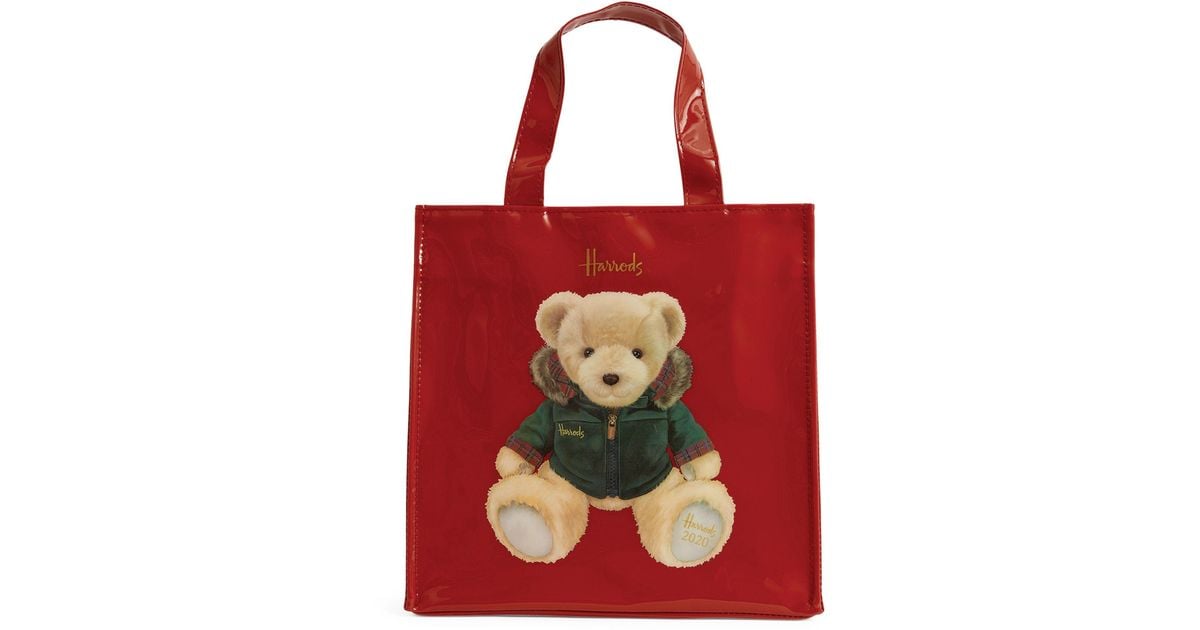 Harrods Small Christmas Bear 2020 Tote Bag in Red Lyst