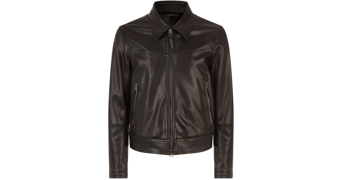 Lyst Tom Ford Simple Leather Biker Jacket In Black For Men Save 15