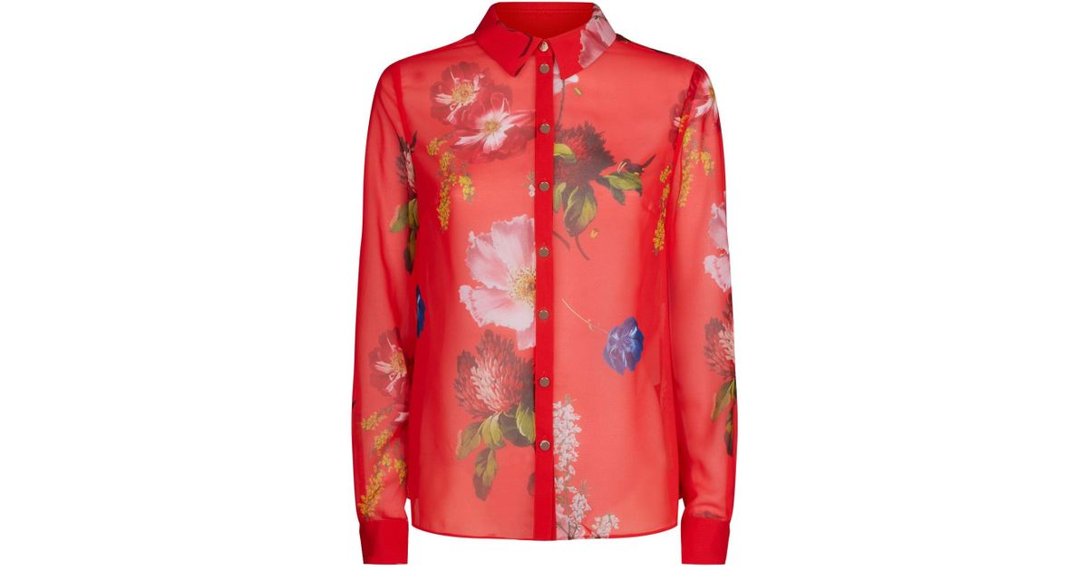 Ted Baker Eevilin Berry Blouse in Red | Lyst UK