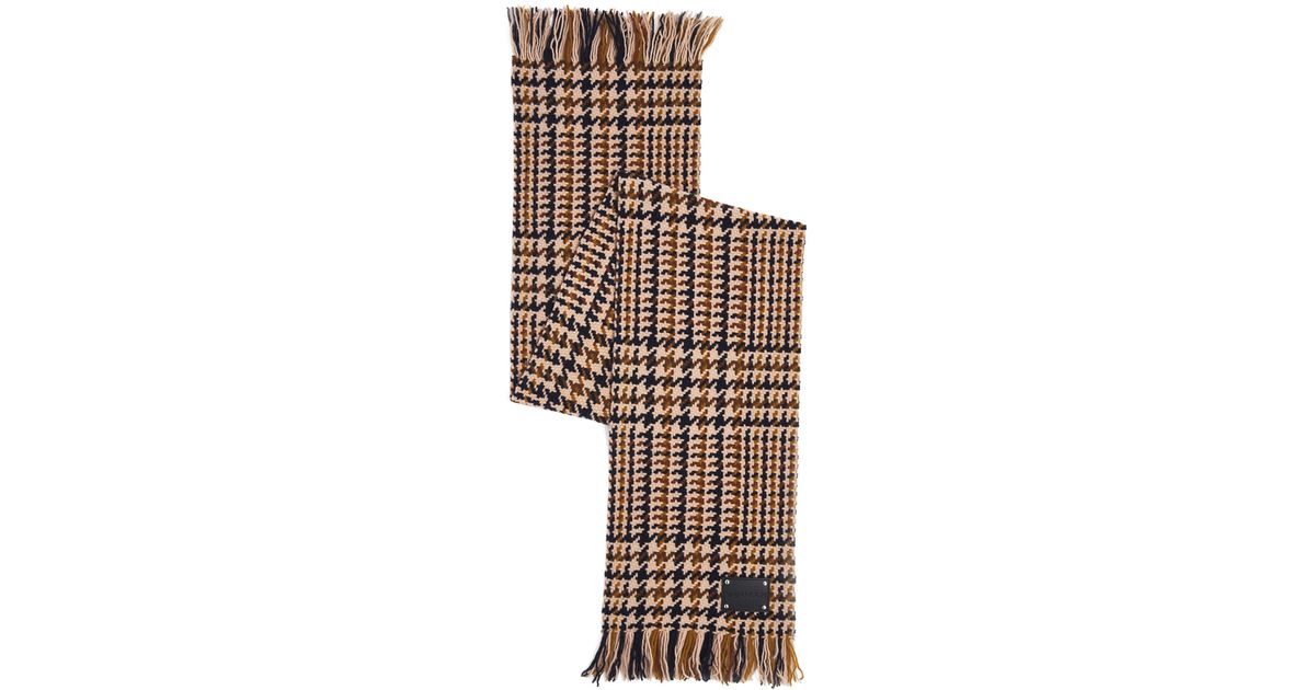 McQueen Wool Country Check Scarf in White | Lyst Canada