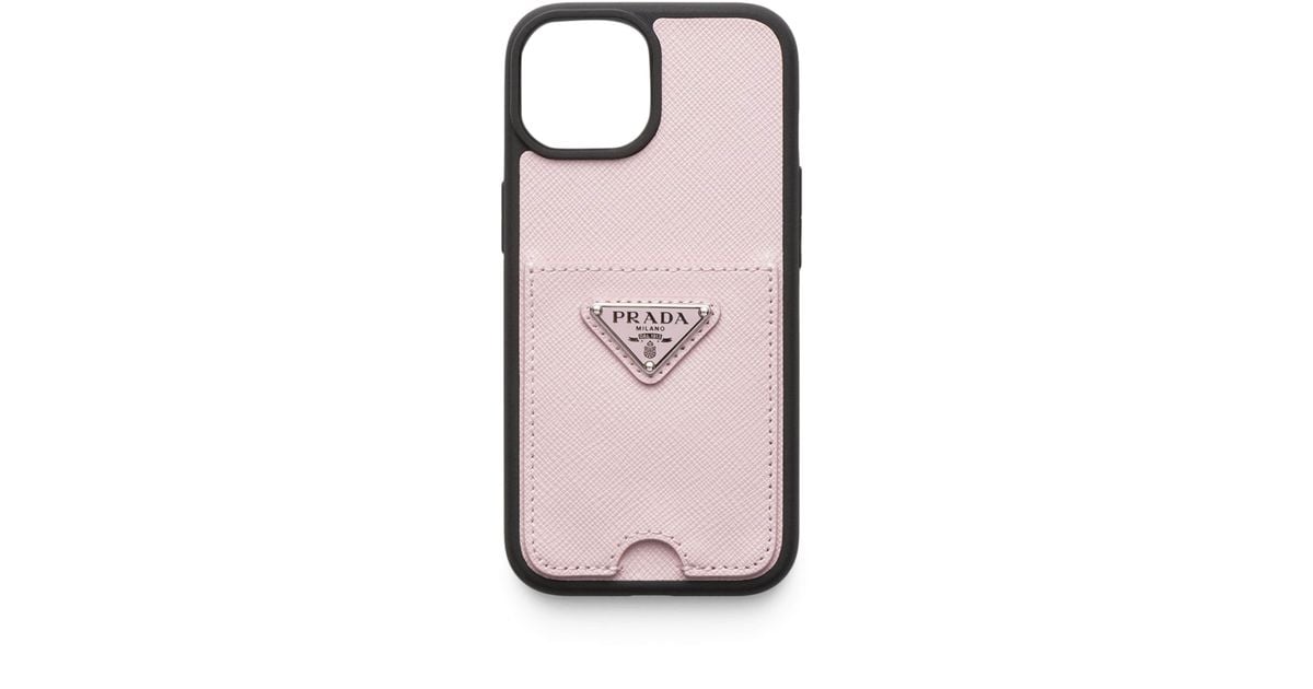 PRADA♡iphone15ケース♡ピンク Prada Saffiano Leather Iphone 15 Case in Pink | Lyst Canada