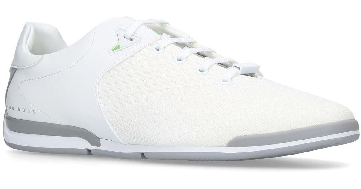 BOSS by HUGO BOSS Lace Saturn Knit Sneaker in White for Men - Lyst