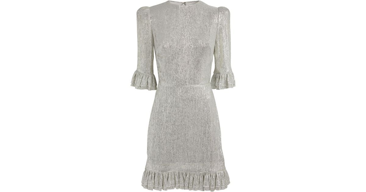 The Vampire's Wife Iridescent Falconetti Mini Dress in Gray Lyst - Main Image