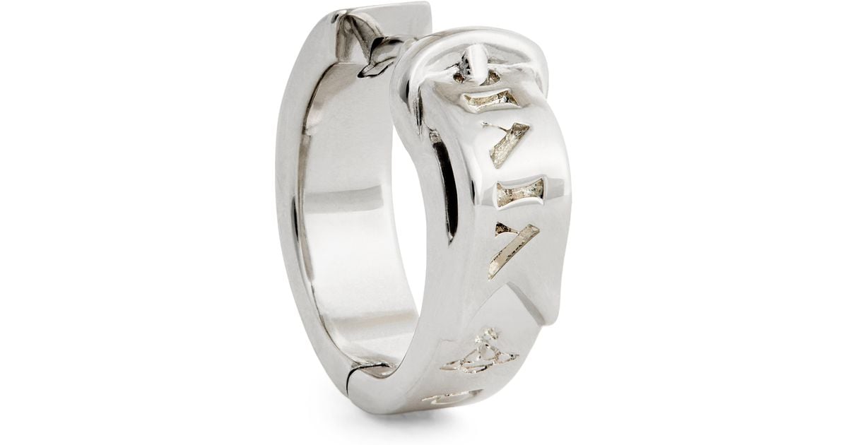 Vivienne Westwood Bobby Single Hoop Earring in White for Men | Lyst