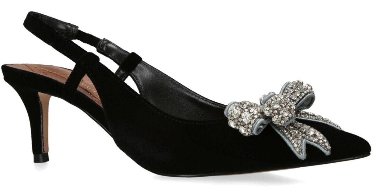 Kurt Geiger Velvet Belgravia Slingback Court Shoes in Black Lyst