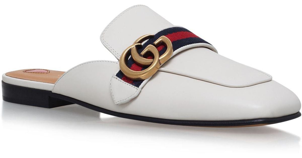 gucci leather slippers in white - save 6% - lyst