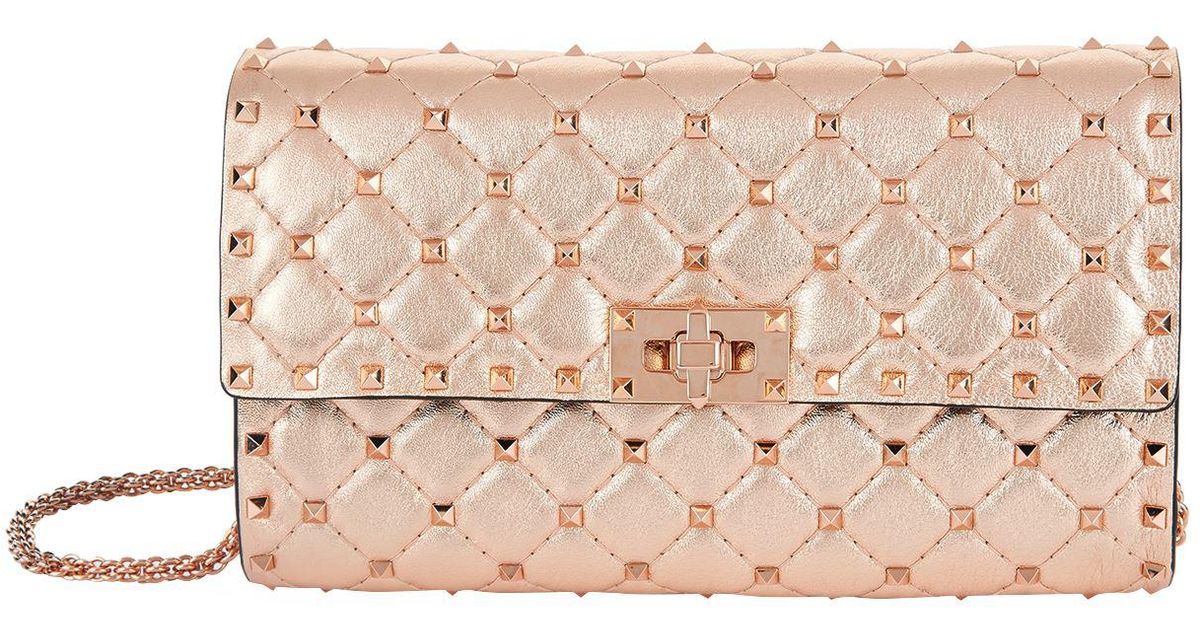 valentino rockstud spike clutch