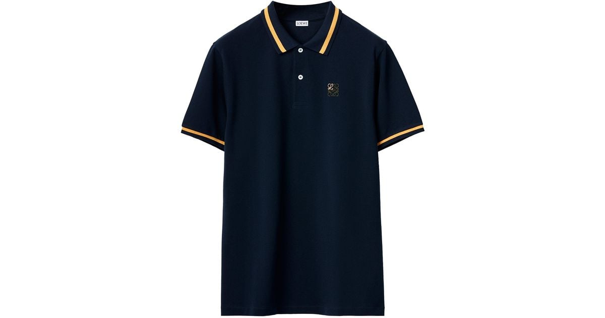 Loewe Cotton Anagram Polo Shirt in Blue for Men | Lyst