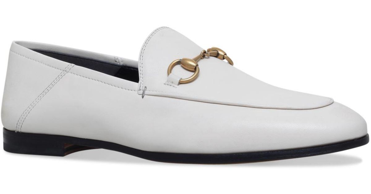 gucci white horsebit loafer