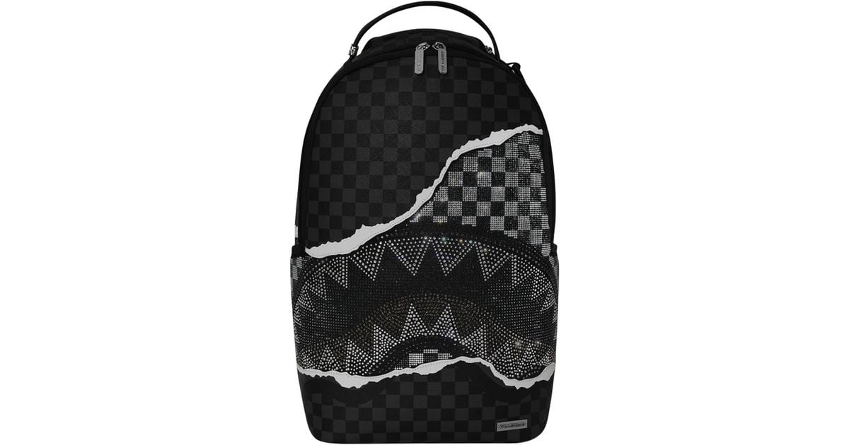 Sprayground Crystal-Embellished Check Backpack in Black | Lyst UK
