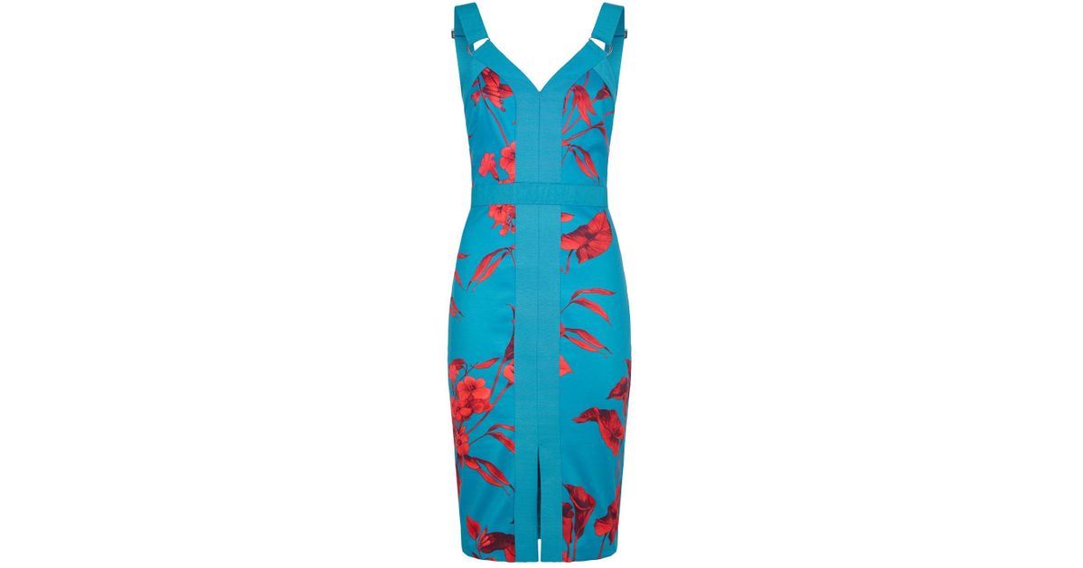 ted baker jordja fantasia panel bodycon dress