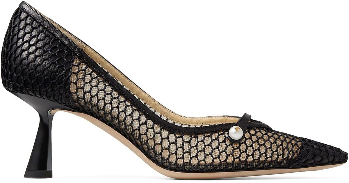 Jimmy Choo Leather Rosalia 65 Mesh Pumps Save 6 Lyst Canada