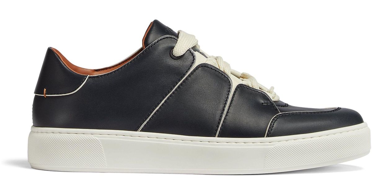 Zegna Leather Tiziano Low-top Sneakers in Black for Men | Lyst UK