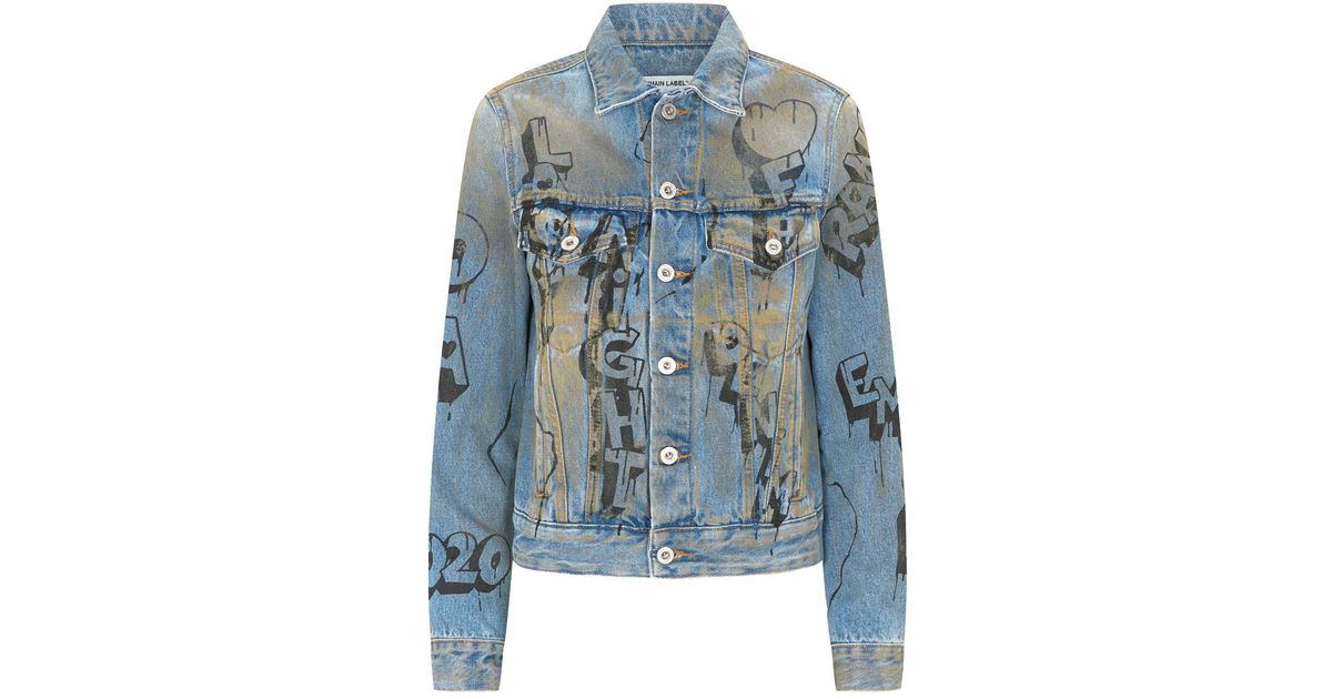 black denim jacket graffiti