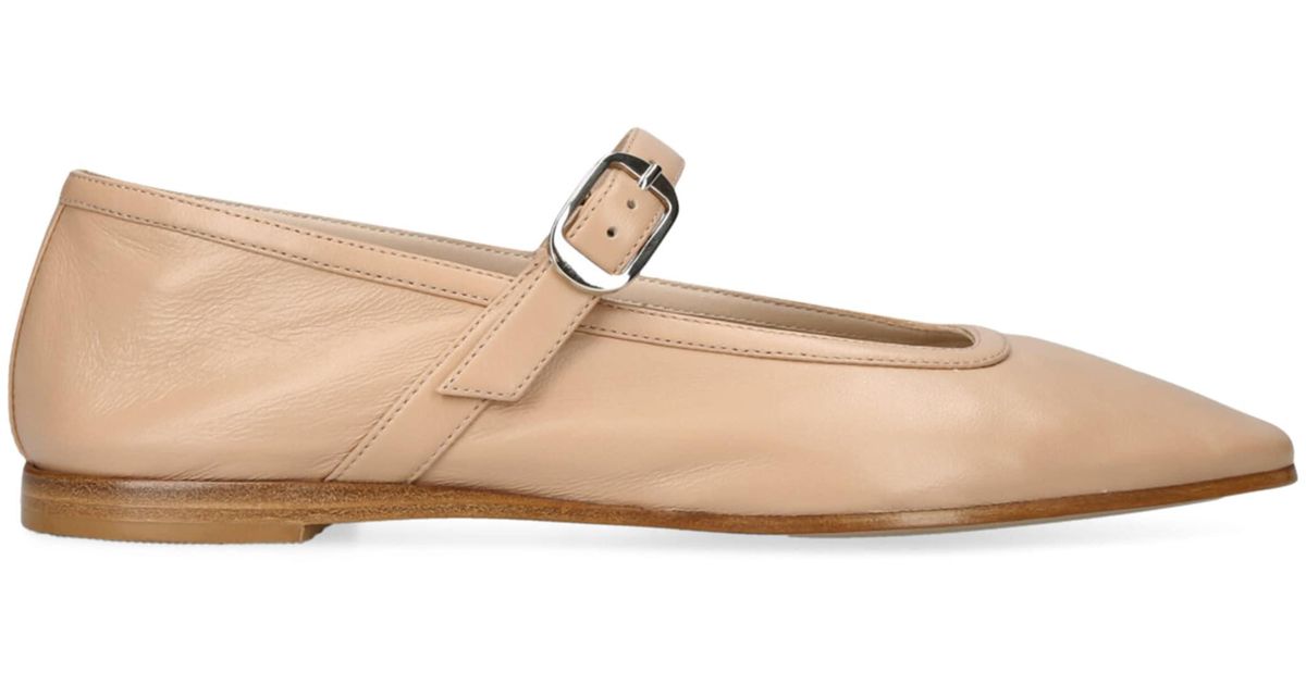 Le Monde Beryl Leather Mary Jane Ballet Flats in Natural | Lyst