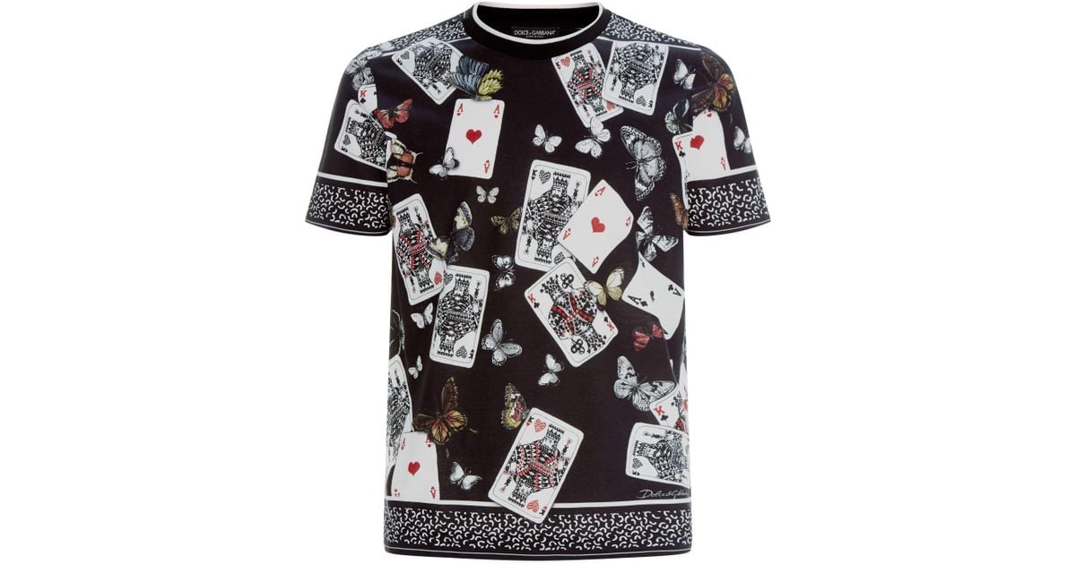 Dolce & Gabbana Playing Cards T-shirt in Black for Men | Lyst