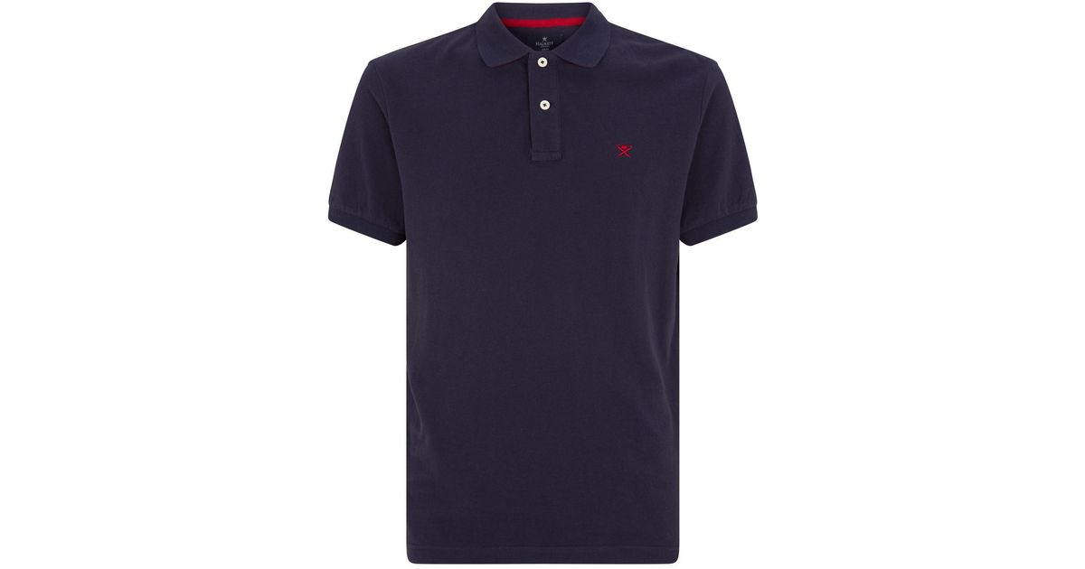 Hackett Cotton Logo Polo Shirt in Navy (Blue) for Men - Lyst
