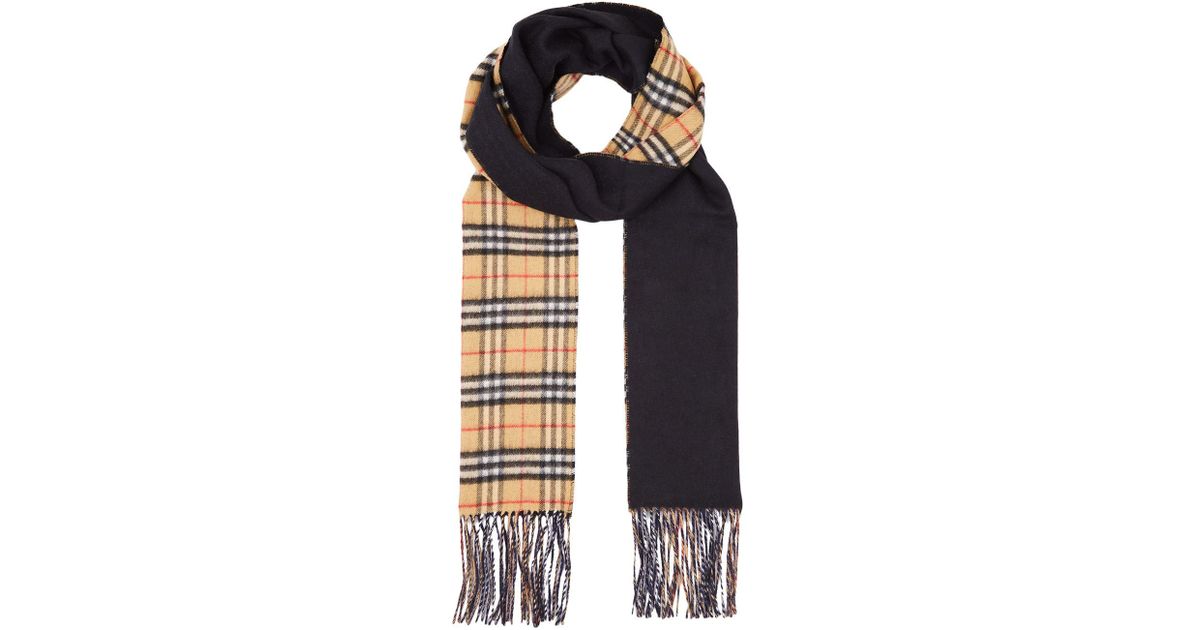 Reversible Check Cashmere Scarf 