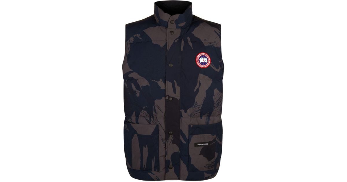 Canada Goose Goose Freestyle Camouflage Printed Gilet in Blue for Men - Lyst