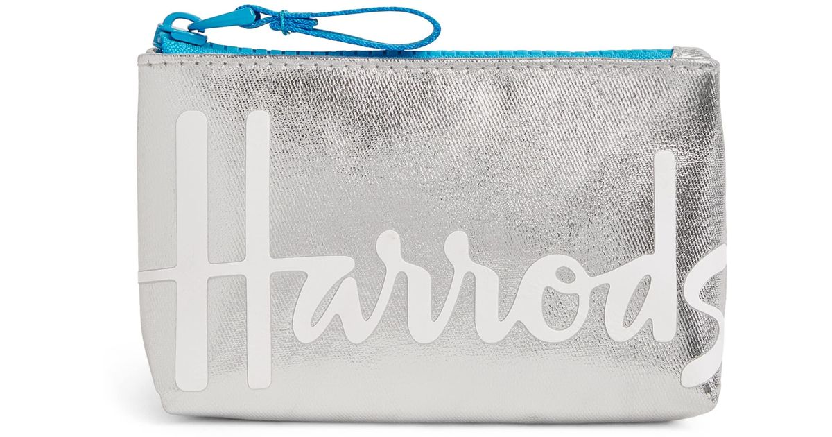 Harrods Metallic Logo Coin Purse in Grey Lyst UK