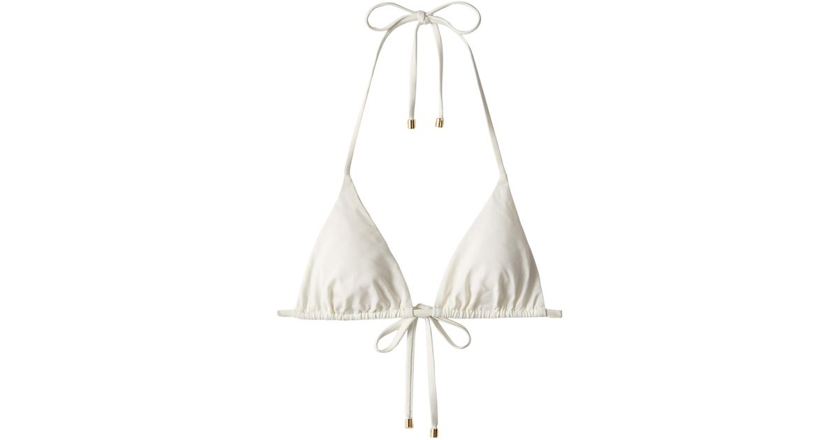 Jimmy Choo Monogram Ariah Bikini Top in White | Lyst