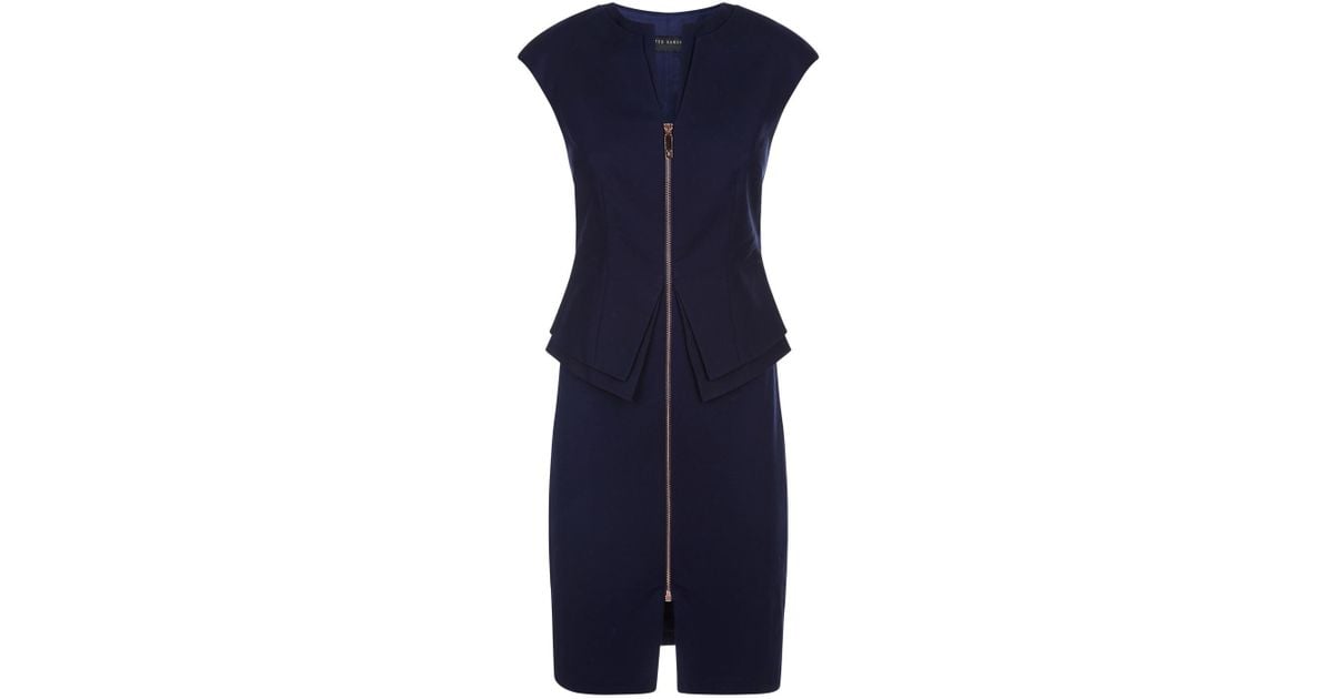 kwyli structured zip peplum dress