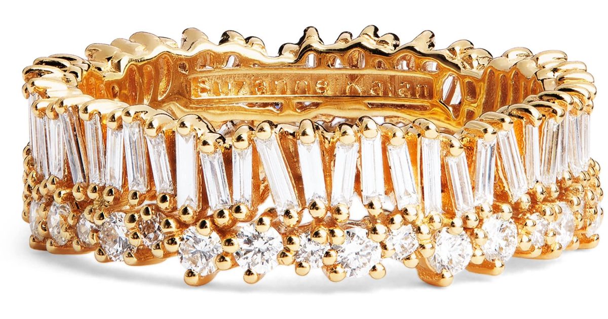 Suzanne Kalan And Diamond Classic Short Stack Eternity Ring in Metallic ...