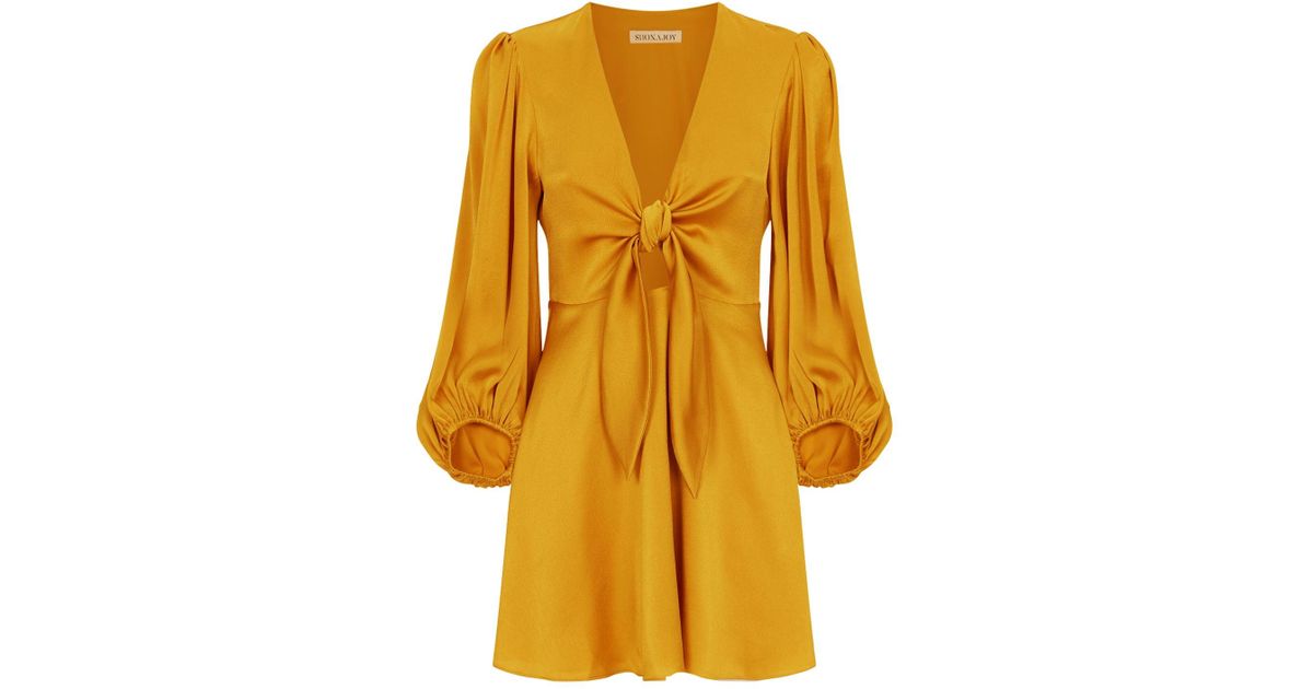 shona joy oro tie front dress