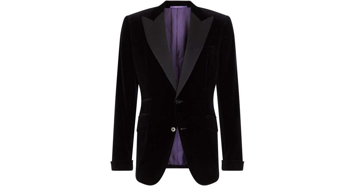 Ralph Lauren Purple Label Velvet Tuxedo Jacket in Black for Men | Lyst
