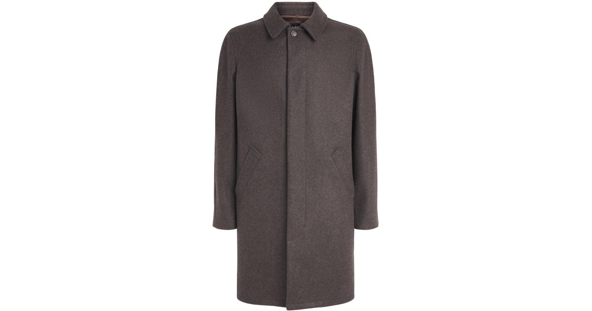 Ruby Auster A.P.C. Wool-Blend Auster Overcoat in Grey for Men | Lyst UK