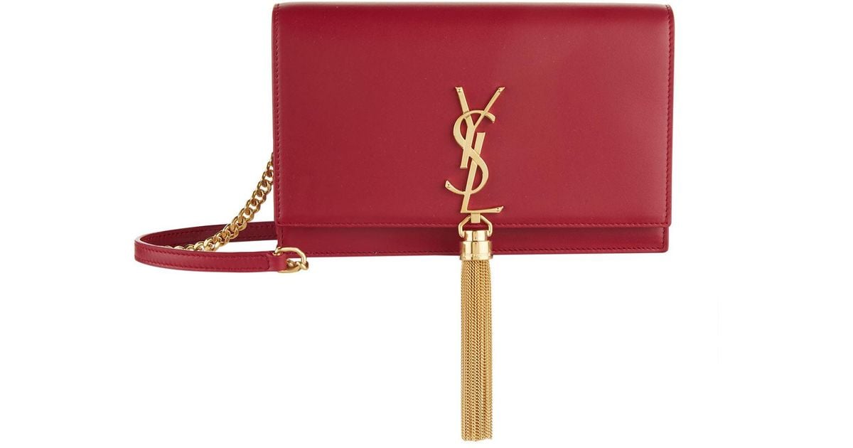 Others Saint Laurent Kate Small Tassel Monogram Red Suede Leather