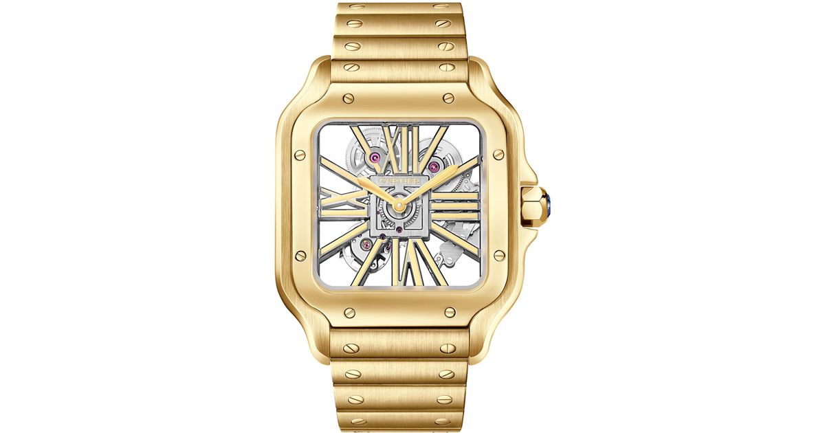 Cartier Large Santos De Skeleton Watch in Metallic for Men | Lyst UK