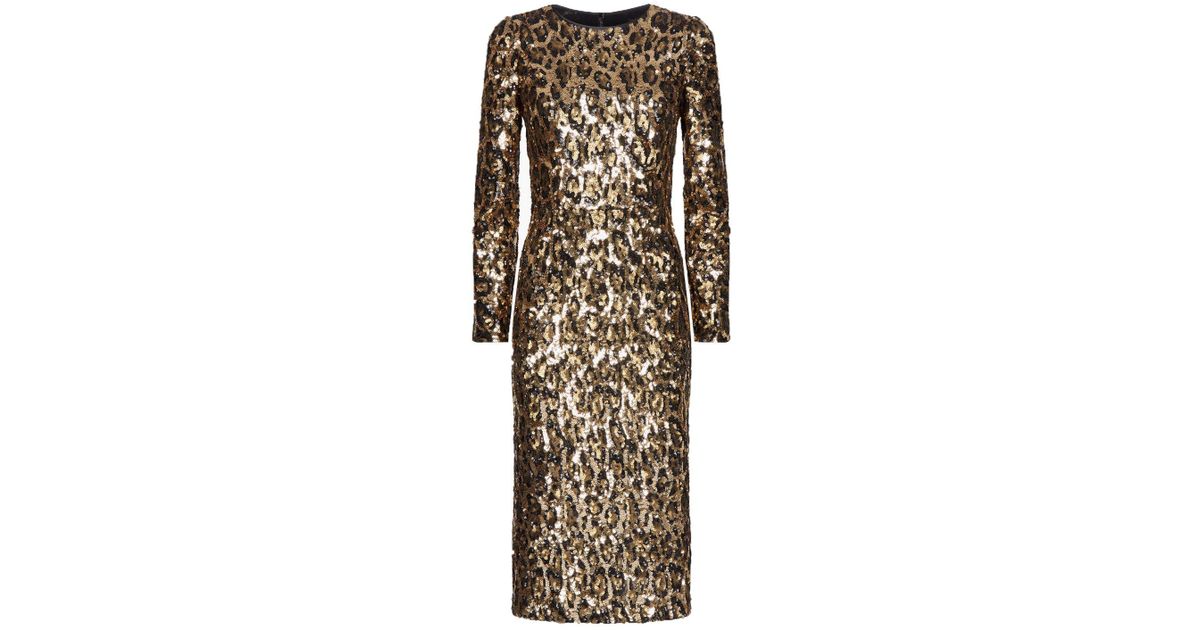dolce and gabbana leopard sequin dress