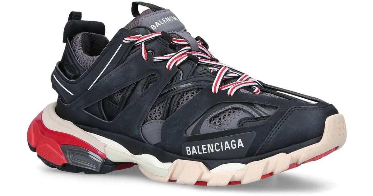 Balenciaga Leather Track Sneakers in Blue Lyst
